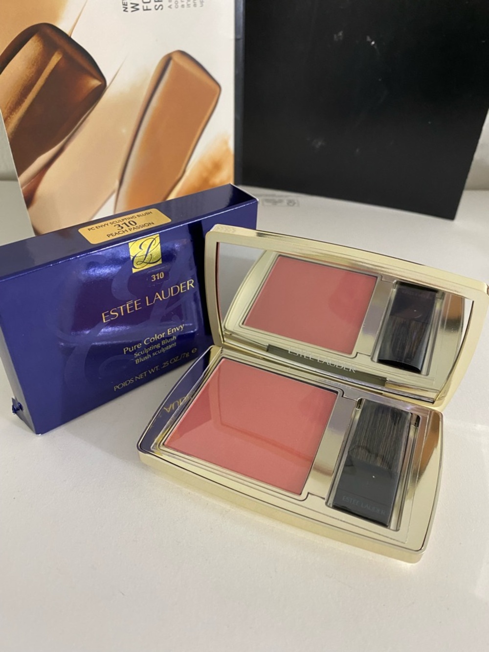 310 Peach Passion~ Estee Lauder Pure Color Envy Sculpting Blush, Full Size, New